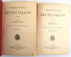 Verne Gyula: Két évi vakáció I-II. Bp., Franklin. Kiadói festett egészvászon kötés, kopottas állapot...
