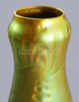 Zsolnay eozin mázas váza. Jelzett, minimális kopással, m: 26 cm