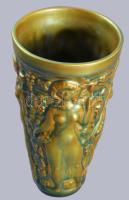 Zsolnay eozin mázas szüreti pohár. Jelzett, hibátlan, m: 16 cm