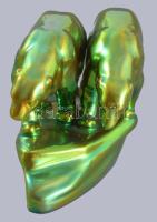 Zsolnay eozin mázas jegesmedvepár. Jelzett, hibátlan, 20x12 cm