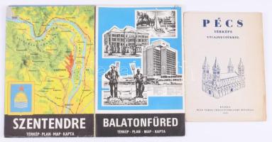 21 db magyar város és település térképe: Balatonfüred, Debrecen, Győr, Keszthely, Sopron, stb