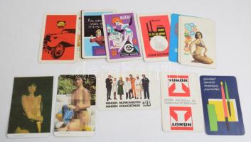 1971-1986 Vegyes kártyanaptár tétel, 17 db, közte két erotikus