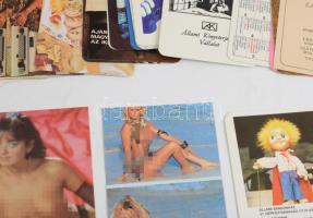 1970-1989 Vegyes kártyanaptár tétel, 27 db, közte 3 erotikus