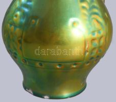 Zsolnay eozin mázas bokály váza. Jelzett, aljánál lepattanással, m: 28 cm