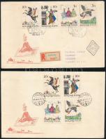 1965 Mese sor borítékon a 3Ft bélyegen 2 fekete folt a a felhőben lemezhiba + támpéldány sor FDC-n