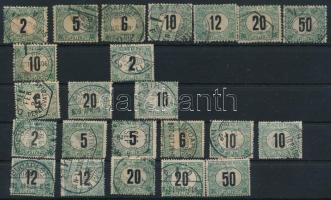 Zöldportó bélyeg összeállítás az 1903-1914 közötti időszakból stecklapon