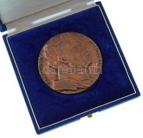 DN "Berzsenyi Dániel Gimnázium Bp. / ...S szabad nép tesz csuda dolgokat..." kétoldalas bronz emlékérem dísztokban. Szign.: SZ (69mm) T:AU,XF