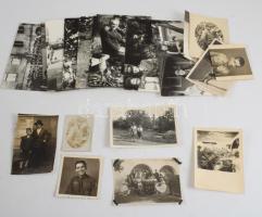 Vegyes fotó tétel: cserkészek, egyenruhások, színészek, ágyú, stb., összesen 19 db, változó méretben és állapotban, 14x9 cm-ig