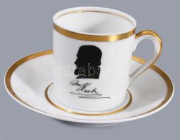 Fürstenberg vékonyporcelán csésze alátéttel, jelzett, hibátlan, d: 12 cm