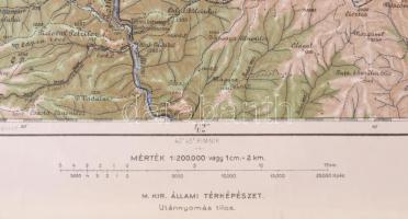 1927 Nagyszeben és környékének térképe, 1 : 200.000, M. Kir. Állami Térképészet, rajta ceruzás jelöl...