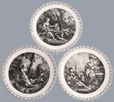 Sarreguemines 6 darabos dísztál készlet François Boucher festményeinek reprodukcióival díszítve, jel...