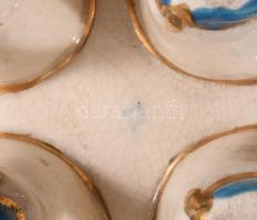 cca 1890 Fischer bonbnonkínáló, P jelzéssel, fedél nélkül, kopással, 14x9 cm