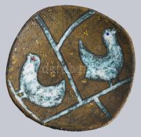Bod Éva (1924 - 2004): Madármintás dísztál, jelzett, hibátlan, d: 23 cm