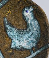 Bod Éva (1924 - 2004): Madármintás dísztál, jelzett, hibátlan, d: 23 cm