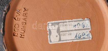 Bod Éva (1924 - 2004): Madármintás dísztál, jelzett, hibátlan, d: 23 cm