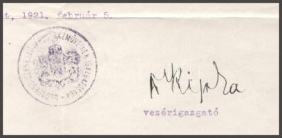 1921 Bp., Budapest Székesfőváros Gázműveinek Igazgatósága által küldött hivatalos levél, rajta Ripka...