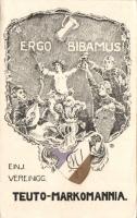 Bavarian school absolvents coat of arms Ergo Bibamus litho