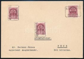 1942 Nyomtatvány "ALSÓSZECSE PU." postaügynökségi bélyegzéssel