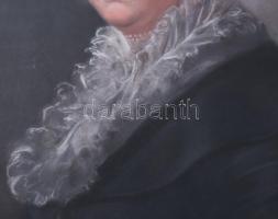 Jelzés nélkül, XIX. sz., feltehetően osztrák festő: Hölgy portré. Pasztell, papír. Jelezve jobbra le...