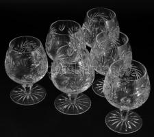 Ólomkristály talpas pohár készlet, 6 darab, hibátlan, m: 13 cm