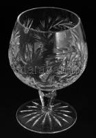 Ólomkristály talpas pohár készlet, 6 darab, hibátlan, m: 13 cm