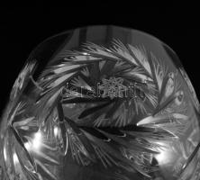 Ólomkristály talpas pohár készlet, 6 darab, hibátlan, m: 13 cm