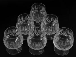 Ólomkristály talpas pohár készlet, 6 darab, hibátlan, m: 11 cm