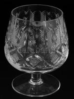 Ólomkristály talpas pohár készlet, 6 darab, hibátlan, m: 11 cm