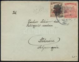 1920 Búzakalász 20f és Magyar Posta 40f levélen