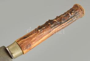 2 darab antik kés szarv markolattal, h: 27-37 cm