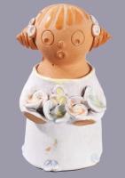 Antalfiné Szente Katalin: lány. Jelzett, kis kopással, m: 11 cm