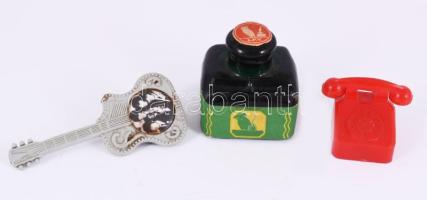 Festékipari és Vegyészeti Vállalat fém tinta, bontatlan + gitár és telefon formájú ceruzahegyezők