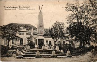1920 Gyulafehérvár, Alba Iulia; Custozza emlék. Schäser Ferencz kiadása / Custozza Monument (EK)