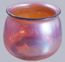 Horváth Márton (1941-2013): Lüsztermázas kaspó. Jelzés nélkül, hibátlan, d: 15 cm, m: 12 cm. Proveniencia: a beadó a művésztől kapta ajándékba.