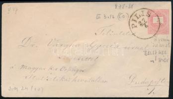 1881 5kr díjjegyes boríték "PILIS"