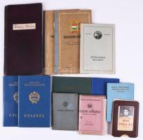 Vegyes igazolvány tétel: vezetői engedély, véradó igazolvány, kék útlevelek, stb., összesen 14 db