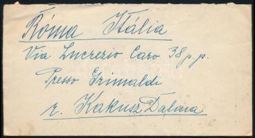 1938 Levél Rómába érkezési bélyegzéssel