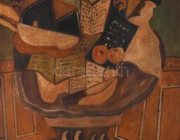 Olvashatatlan (Olga...) jelzéssel, Georges Braque után: Csendélet. Olaj, vászon. Javított. Dekoratív...