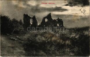 1911 Dézna, Dezna; Várrom este holdfényben / castle at night in moonlight (fl)
