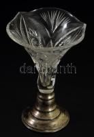 Kehelyváza ezüst (Ag) talpazattal, jelzett, m: 14 cm