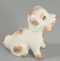 Aquincum bólogatós kutya figura, jelzett, hibátlan, m: 7 cm