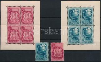 1948 Szakszervezet (II.) bélyeg + kisív + Bélyegnap (21.) bélyeg + kisív (19.200) (Szakszervezet bélyegen sérülés)