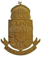 1900-1910 k. "Királyért és Hazáért" magyar királyi csendőr sapkajelvény (96x71mm) T:AU pánt hiányzik