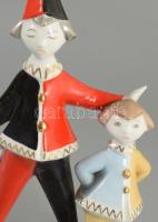 Hollóházi bohócok, porcelán, jelzett, szép állapotban m: 21,5 cm