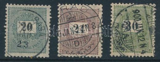 1899 Feketeszámú 20kr, 24kr, 30kr (33.200)