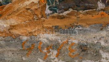 Gyelmis Lukácsné Fehér Etelka (1921-): Királyfürdő (Budapest). Olaj, farost, jelezve balra lent. Hát...