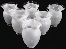 Horváth Márton (1941-2013): 6 darabos üveg lámpabúra készlet. Egyik darab más felületű. Jelzés nélkül, m. 20 cm. Proveniencia: az alkotó ajándéka.
