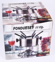 Fondü készlet, dobozában, hozzá szakácskönyvvel