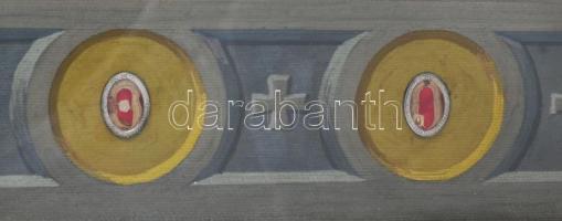 Megyer Meyer Antal (1883-1948): Árpádházi szentek. Tempera, papír, fára kasírozva, jelezve középen l...