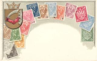 Set of Austrian stamps Emb. litho